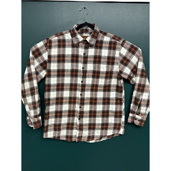 Faded Glory Other - Faded Glory Button Down Long Sleeve Brown Flannel Shirt Size Medium SKU 170